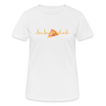 Pizza Rythme cardiaque coeur ligne de pizza - T-shirt respirant Femme - blanc - Devant - AI Model Female 172 dark (172cm)