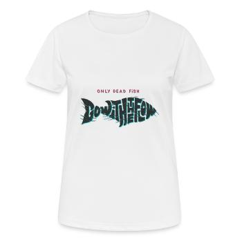 A contre-courant - T-shirt respirant Femme - blanc - Devant - AI Model Female 172 dark (172cm)