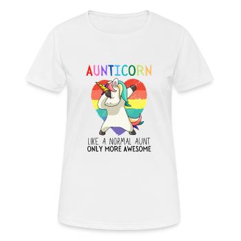 Aunticorn Dabbendes Einhorn Dabbing Unicorn Tante - T-shirt respirant Femme - blanc - Devant - AI Model Female 172 dark (172cm)