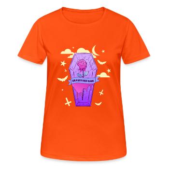 Graveyard Babe, Pastel Goth E-Girl Soft Goth - T-shirt respirant Femme - orange néon - Devant - AI Model Female 172 dark (172cm)