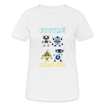 Future Robotics Engineer Kids Robot - Frauen T-Shirt atmungsaktiv - Weiß - Vorne - AI Model Female 172 dark (172cm)