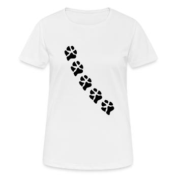 Empreintes de pattes pattes pattes chien chien - T-shirt respirant Femme - blanc - Devant - AI Model Female 172 dark (172cm)
