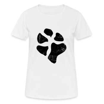 Empreintes de pattes pattes pattes chien chien - T-shirt respirant Femme - blanc - Devant - AI Model Female 172 dark (172cm)