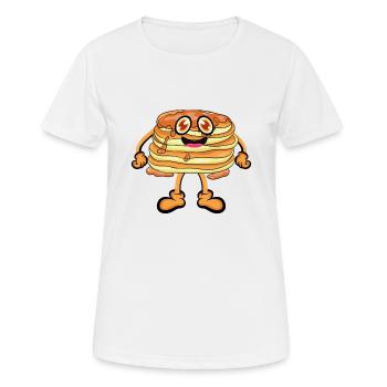 Pancakes Pfannkuchen - Frauen T-Shirt atmungsaktiv - Weiß - Vorne - AI Model Female 172 dark (172cm)
