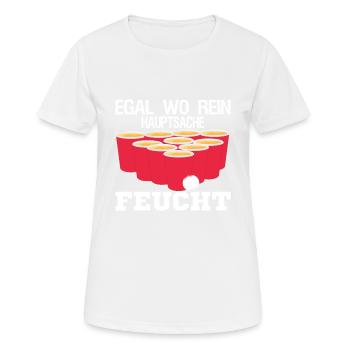 Lustiger Saufen Spruch Bier Pong Wettbewerb - Frauen T-Shirt atmungsaktiv - Weiß - Vorne - AI Model Female 172 dark (172cm)