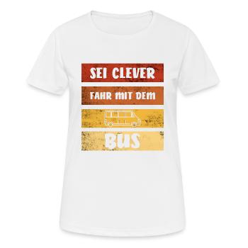 Be Clever Driving By Bus I Retro Bus Driver Car - Women's Breathable T-Shirt - white - Front - AI Model Female 172 dark (172cm)