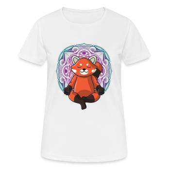 roter Panda Yoga Mandala Spirituell yoga damen - Frauen T-Shirt atmungsaktiv - Weiß - Vorne - AI Model Female 172 dark (172cm)