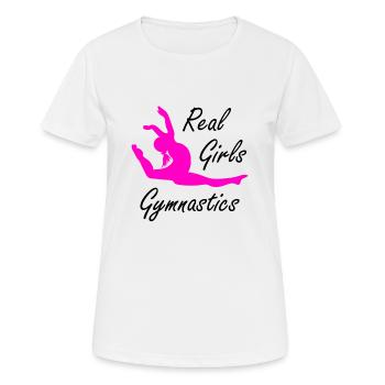 Gymnaste faisant la gymnastique de gymnastique de poirier - T-shirt respirant Femme - blanc - Devant - AI Model Female 172 dark (172cm)