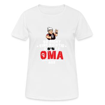 So sieht eine richtig coole Oma aus Motorrad Oma - Frauen T-Shirt atmungsaktiv - Weiß - Vorne - AI Model Female 172 dark (172cm)