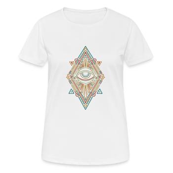 Iluminati - T-shirt respirant Femme - blanc - Devant - AI Model Female 172 dark (172cm)