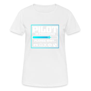 Pilot In Progress Funny Flight School Student - Women's Breathable T-Shirt - white - Front - AI Model Female 172 dark (172cm)