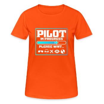 Pilot In Progress Funny Flight School Student - Women's Breathable T-Shirt - neon orange - Front - AI Model Female 172 dark (172cm)