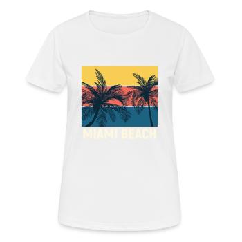 Miami Beach - T-shirt respirant Femme - blanc - Devant - AI Model Female 172 dark (172cm)
