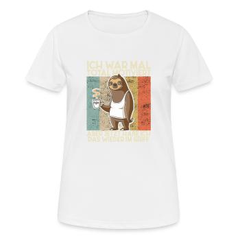 Lustiger Faultier Spruch Mitarbeiter - Frauen T-Shirt atmungsaktiv - Weiß - Vorne - AI Model Female 172 dark (172cm)