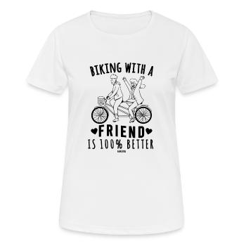 Fahrradtour mit Freunden Ausflug Radtour - Frauen T-Shirt atmungsaktiv - Weiß - Vorne - AI Model Female 172 dark (172cm)
