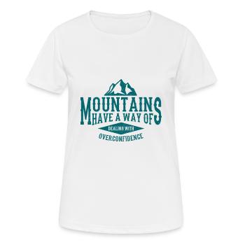 MONTAGNE RENGAINE Hiking Outdoor Randonnée Drôle - T-shirt respirant Femme - blanc - Devant - AI Model Female 172 dark (172cm)