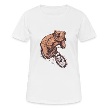 CYCLIST BEAR - Frauen T-Shirt atmungsaktiv - Weiß - Vorne - AI Model Female 172 dark (172cm)