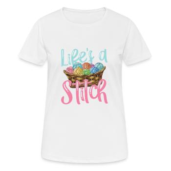 Lifes a stitch for a seamstress knitter - Women's Breathable T-Shirt - white - Front - AI Model Female 172 dark (172cm)