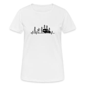 Camping Campeur Cabine de décanter cardiaque - T-shirt respirant Femme - blanc - Devant - AI Model Female 172 dark (172cm)