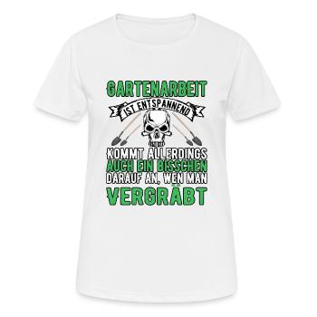 Gartenarbeit - Frauen T-Shirt atmungsaktiv - Weiß - Vorne - AI Model Female 172 dark (172cm)