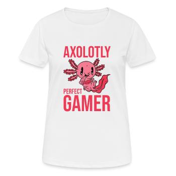 Axolotl Parfait joueur vidéo Axolotl Gaming Fish - T-shirt respirant Femme - blanc - Devant - AI Model Female 172 dark (172cm)