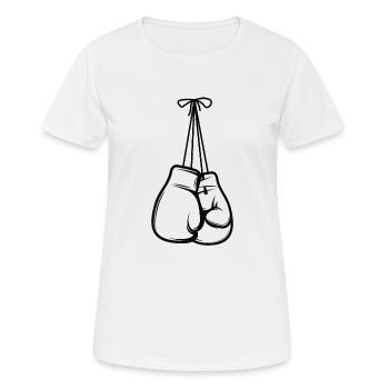 Boxen Kampfsport Punch Boxhandschuhe Sparring - Frauen T-Shirt atmungsaktiv - Weiß - Vorne - AI Model Female 172 dark (172cm)