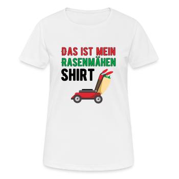 Rasenmähen - Frauen T-Shirt atmungsaktiv - Weiß - Vorne - AI Model Female 172 dark (172cm)