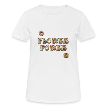 Flower Power - Frauen T-Shirt atmungsaktiv - Weiß - Vorne - AI Model Female 172 dark (172cm)