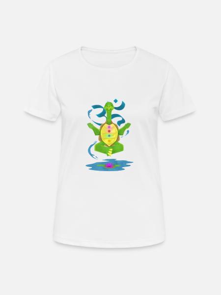 Yoga work sport turtle meditation - Women's Breathable T-Shirt - white