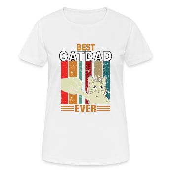 BEST CAT DAD EVER Katen Papa Vatertag Geschenk - Frauen T-Shirt atmungsaktiv - Weiß - Vorne - AI Model Female 172 dark (172cm)