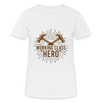 WORKING CLASS HERO auto mécanicien équipe - T-shirt respirant Femme - blanc - Devant - AI Model Female 172 dark (172cm)