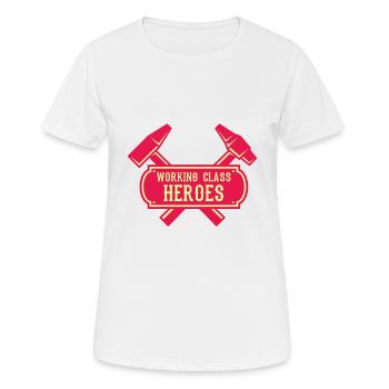 WORKING CLASS HEROES Auto mécanicien team - T-shirt respirant Femme - blanc - Devant - AI Model Female 172 dark (172cm)