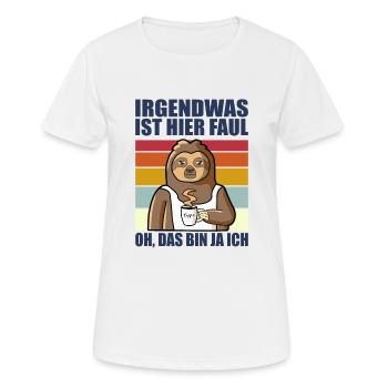 Faultier Büro Arbeitskollegen - Frauen T-Shirt atmungsaktiv - Weiß - Vorne - AI Model Female 172 dark (172cm)