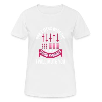 Ne pas confondre Audio Engineer Audio Music - T-shirt respirant Femme - blanc - Devant - AI Model Female 172 dark (172cm)