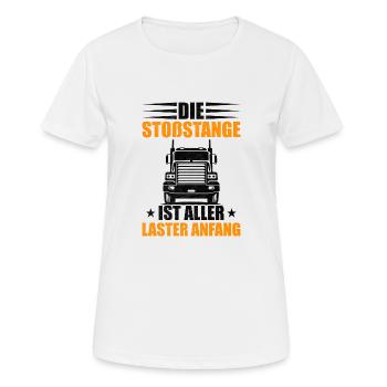 Lkw Fahrer Stoßstange Fernfahrer Brummi Spruch - Frauen T-Shirt atmungsaktiv - Weiß - Vorne - AI Model Female 172 dark (172cm)