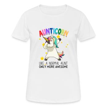 Aunticorn Aunt Dabbendes Unicorn Dabbing Unicorn - Women's Breathable T-Shirt - white - Front - AI Model Female 172 dark (172cm)