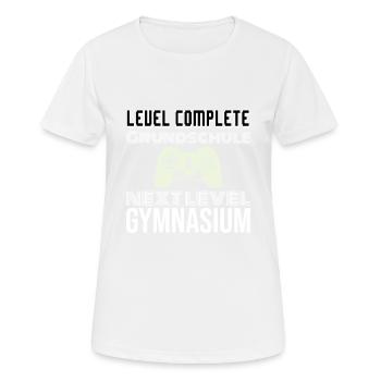 Grundschule ist vorbei Level Gymnasium - Frauen T-Shirt atmungsaktiv - Weiß - Vorne - AI Model Female 172 dark (172cm)
