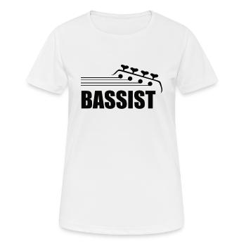 Bassist musique bassiste bassiste basse musique basse guitare basse - T-shirt respirant Femme - blanc - Devant - AI Model Female 172 dark (172cm)