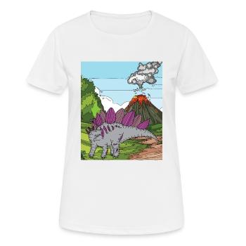 Heure Dino Éruption volcanique Nature - T-shirt respirant Femme - blanc - Devant - AI Model Female 172 dark (172cm)