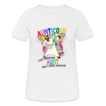 Aunticorn Aunt Dabbendes Unicorn Dabbing Unicorn - Women's Breathable T-Shirt - white - Front - AI Model Female 172 dark (172cm)