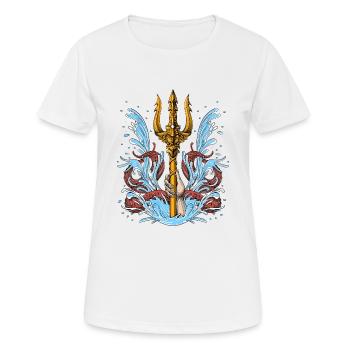 Trident Poséidon - T-shirt respirant Femme - blanc - Devant - AI Model Female 172 dark (172cm)