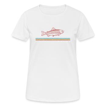 Angeln Retro Forelle Trout Fishing Vintage Angler - Women's Breathable T-Shirt - white - Front - AI Model Female 172 dark (172cm)