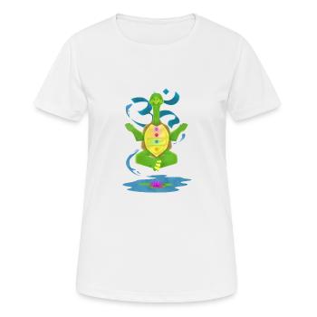 Yoga arbeit schildkröte meditation sport - Frauen T-Shirt atmungsaktiv - Weiß - Vorne - AI Model Female 172 dark (172cm)