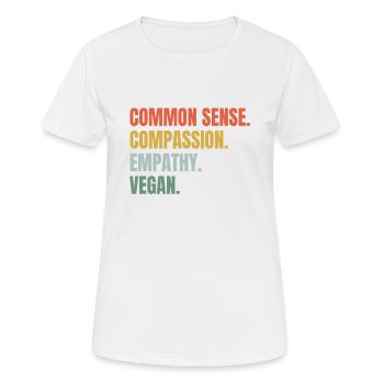 Go Vegan - Be Enfant - Planet Earth Day - Vegetarian - T-shirt respirant Femme - blanc - Devant - AI Model Female 172 dark (172cm)