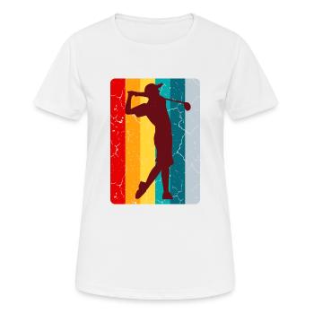 GOLF RETRO Golfer Outfit Golferinnen Golf Spieler - Frauen T-Shirt atmungsaktiv - Weiß - Vorne - AI Model Female 172 dark (172cm)