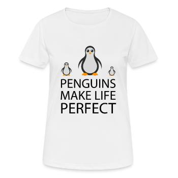 penguin - Women's Breathable T-Shirt - white - Front - AI Model Female 172 dark (172cm)