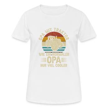 Opa mit Traktor Rentner Traktorfahrer Landwirt - Frauen T-Shirt atmungsaktiv - Weiß - Vorne - AI Model Female 172 dark (172cm)