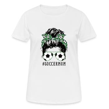 Calcio Mamma 2- Mamma del calcio - Maglietta da donna traspirante - bianco - Fronte - AI Model Female 172 dark (172cm)