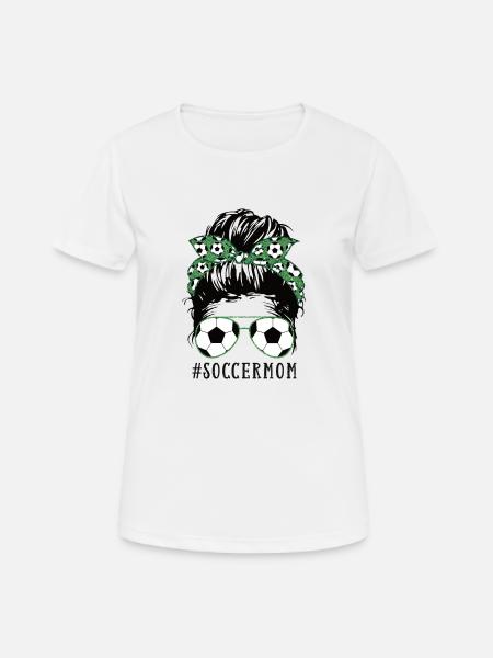 Fussball Mama 2- Fußball Mama - Frauen T-Shirt atmungsaktiv - Weiß