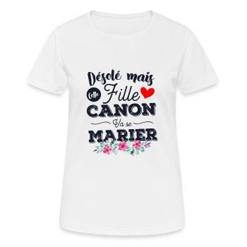 désolé cette fille canon va se marier cadeau Evjf - T-shirt respirant Femme - blanc - Devant - AI Model Female 172 dark (172cm)
